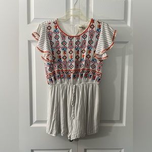 Savanna Jane Aztec embroidered romper